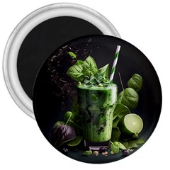 Ai Generated Drink Spinach Smooth Apple Ginger 3  Magnets by danenraven