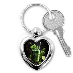 Ai Generated Drink Spinach Smooth Apple Ginger Key Chain (heart) by danenraven