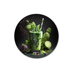 Ai Generated Drink Spinach Smooth Apple Ginger Magnet 3  (round) by danenraven