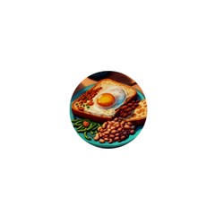 Ai Generated Breakfast Egg Beans Toast Plate 1  Mini Magnets by danenraven