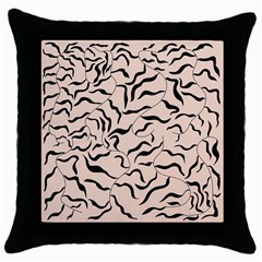 Leaves Plants Poster Drawing Throw Pillow Case (black) by Ravend