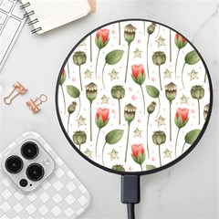 Poppies Red Poppies Red Flowers Wireless Fast Charger(black) by Ravend