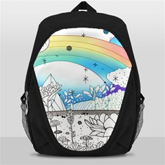 Rainbow Fun Cute Minimal Doodle Drawing Arts Backpack Bag by Ravend