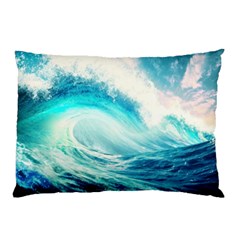 Tsunami Waves Ocean Sea Nautical Nature Water Nature Pillow Case (two Sides) by Ravend