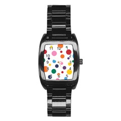 Polka Dot Stainless Steel Barrel Watch by 8989