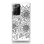 Flowers Template Line Art Pattern Coloring Page Samsung Galaxy Note 20 Ultra TPU UV Case Front