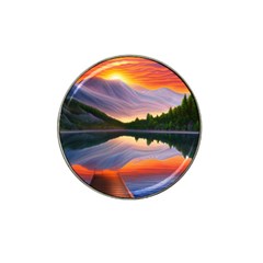 Flaming Sunset Hat Clip Ball Marker by GardenOfOphir