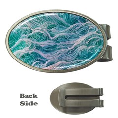 Waves Of The Ocean Ii Money Clips (oval)  by GardenOfOphir