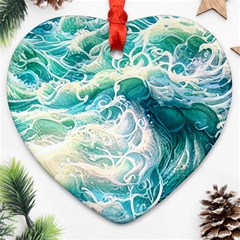 The Endless Sea Heart Ornament (two Sides) by GardenOfOphir