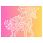 unicorm orange and pink One Side Premium Plush Fleece Blanket (Extra Small) 40 x30  Blanket Front