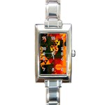 Counting Coup Rectangle Italian Charm Watch Front