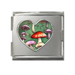 Glamour Mushroom For Enchantment And Bewitchment Mega Link Heart Italian Charm (18mm) Front