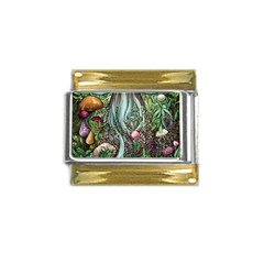 Craft Mushroom Gold Trim Italian Charm (9mm)