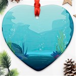 Intro Youtube Background Wallpaper Aquatic Water 2 Ornament (Heart) Front