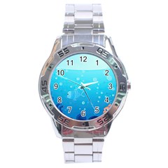 Ai Generated Ocean Sea Fish Aquatic Water Nature Stainless Steel Analogue Watch by Pakemis