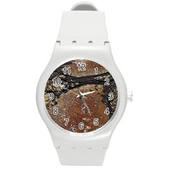 Rustic Charm Abstract Print Round Plastic Sport Watch (m) by dflcprintsclothing