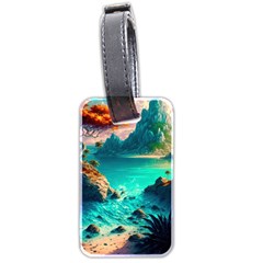 Tropical Paradise Beach Ocean Shore Sea Fantasy Luggage Tag (two Sides) by Pakemis