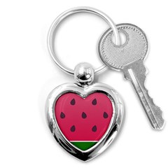 Watermelon Fruit Summer Red Fresh Food Healthy Key Chain (heart) by Wegoenart