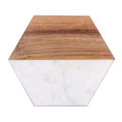 Pattern 99 Marble Wood Coaster (hexagon) 