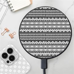 Tribal Zentangle Line Pattern Wireless Fast Charger(black) by Semog4