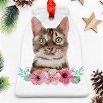 Watercolor Cat Bell Ornament (Two Sides) Back