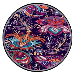 Ornamental Patterns Abstract Flower Pattern Purple Wireless Fast Charger(black)