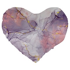 Liquid Marble Large 19  Premium Flano Heart Shape Cushions by BlackRoseStore