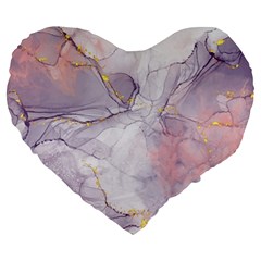 Liquid Marble Large 19  Premium Heart Shape Cushions by BlackRoseStore