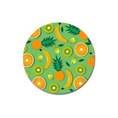 Fruit Tropical Pattern Design Art Magnet 3  (round) by danenraven