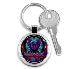 Gamer Life Key Chain (round) by minxprints