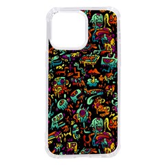 Cartoon Monster Pattern Abstract Background Iphone 14 Pro Max Tpu Uv Print Case