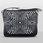 Fractal Star Mandala Black And White Messenger Bag Front