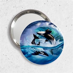 Orca Wave Water Underwater Sky 2 25  Handbag Mirrors by Semog4