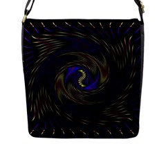 Manadala Twirl Abstract Flap Closure Messenger Bag (l) by Semog4