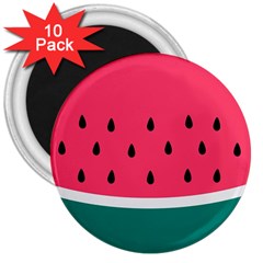 Watermelon Fruit Pattern 3  Magnets (10 Pack)  by Semog4