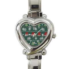 Beautiful Knitted Christmas Pattern Heart Italian Charm Watch by Semog4