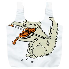 Cat Playing The Violin Art Full Print Recycle Bag (xxl) by oldshool