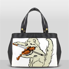 Cat Playing The Violin Art Oversize Office Handbag (2 Sides) by oldshool