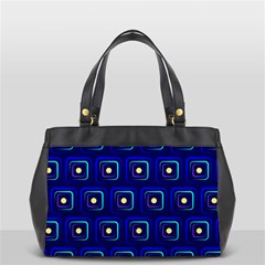 Blue Neon Squares - Modern Abstract Oversize Office Handbag (2 Sides) by ConteMonfrey