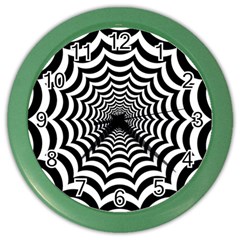 Spider Web Hypnotic Color Wall Clock by Amaryn4rt