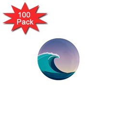 Tsunami Tidal Wave Wave Minimalist Ocean Sea 4 1  Mini Magnets (100 Pack)  by Wegoenart