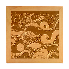 Waves Ocean Sea Abstract Whimsical Abstract Art Wood Photo Frame Cube by Wegoenart