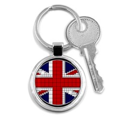 Union Jack Flag Uk Patriotic Key Chain (round) by Celenk