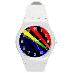 Graphic Design Computer Graphics Round Plastic Sport Watch (m) by Celenk