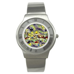 Abstract Arts Psychedelic Art Experimental Stainless Steel Watch by Uceng