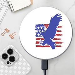 Usa Flag Eagle Symbol American Bald Eagle Country Wireless Fast Charger(white) by Wegoenart