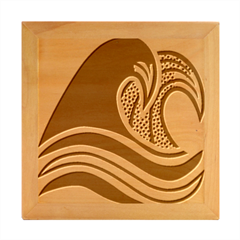 Print Water Waves Wood Photo Frame Cube by Wegoenart