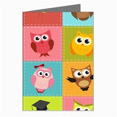 Owls Pattern Abstract Art Vector Cartoon Greeting Cards (pkg Of 8) by Salman4z