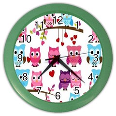 Owl Pattern Color Wall Clock by Salman4z