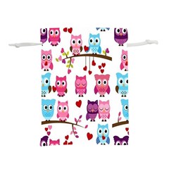 Owl Pattern Lightweight Drawstring Pouch (m) by Salman4z